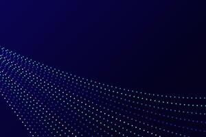 Data flow line dot with neon color on navy blue background. Futuristic high speed technology effect with copy space. vector