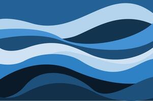 Blue wavy abstract background. Flow ocean sea wave curve flat design style. Modern and minimalist concept. vector