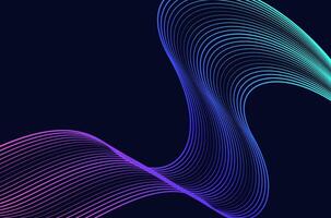 Abstract swirl stripes line colourful on black background. Luxury, bright and modern concept with copy space. vector