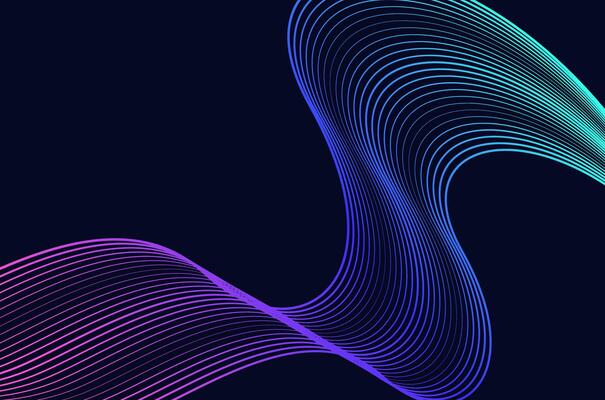Abstract swirl stripes line colourful on black background. Luxury, bright and modern concept with copy space.