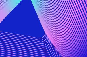 Triangle concentric line ripple pattern tech abstract background and neon vibrant colours. Technology, science and futuristic background with copy space. vector