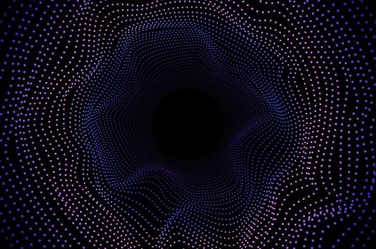 Science dust Tunnel Big data wave tech. Sound wave 3d concept abstract background with gradient color. vector