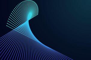Futuristic motion fiber line data across tech gradient neon color. Technonoly spiral lines pattern abstract background with copy space. vector
