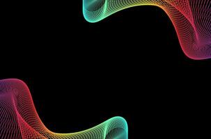 Abstract line stripes swirl colourful with black background. Luxury, bright and modern concept with space. vector