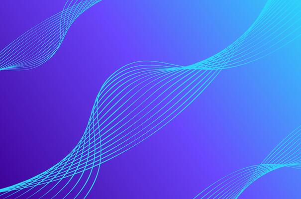 Abstract swirl stripes line neon blue on gradient background background. Luxury, bright and modern concept with space.