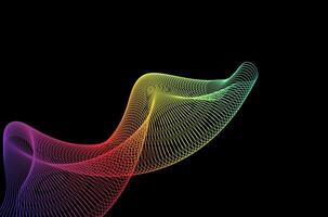 Abstract line stripes swirl colourful over black background. Luxury, bright and modern concept with copy space. vector