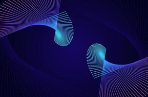 Futuristic fiber line data across tech gradient neon color. Technonoly spiral lines pattern abstract background with copy space. vector