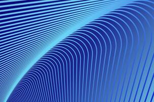 curved striped 3d line perspective speed visualization dimensional abstract background. Futuristic and modern line perspective with neon blue color. vector