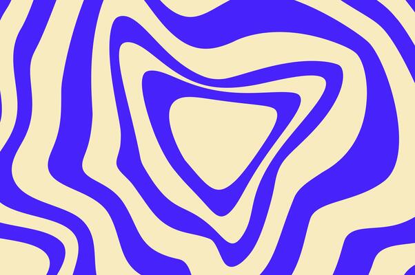Psychedelic groovy trippy y2k retro blue pattern. concentric circles and psychedelic swirls. Striped geometric ornaments, hypnotic spiral.