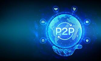 P2P technology graphic image vector