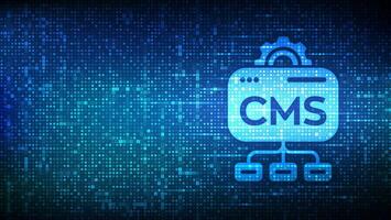 CMS icon on a digital background vector
