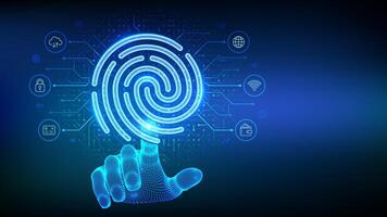 Digital fingerprint and technology illustration vector