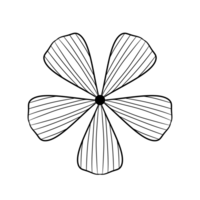 a flower with lines on it, black and white png