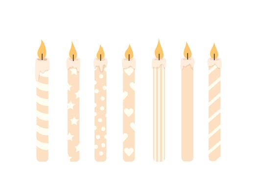 Candles for birthday cake. Decorative element