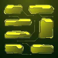 Yellow digital UI elements collection vector