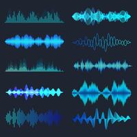 colorful sound wave graphics display vector