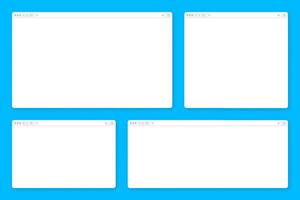 Blank web browser window with toolbar and search field. Modern website, internet page in flat style. Browser mockup for computer, tablet and smartphone. Adaptive user interface. illustration vector