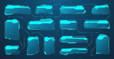 Futuristic UI design elements in blue vector