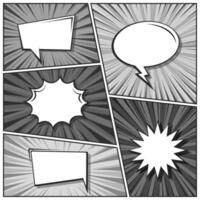 Comic speech bubbles and visual effects vector