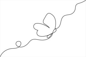 Continuous line drawing of butterfly vector