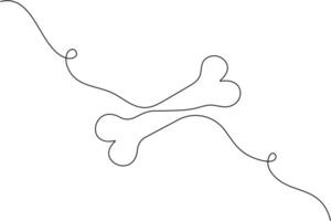 A line drawing of a dog bone vector