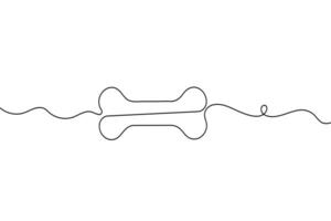 A line drawing of a bone with a line going through it vector