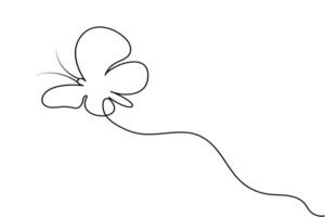 A continuous line drawing of a butterfly vector