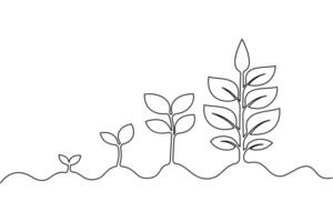A line drawing of plants growing in a field vector