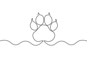 A drawing of a dog paw with a wave vector