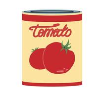 Tinned tomato. Can of Tomatoes Icon. vector