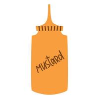 Illustration of mustard sauce bottle. vector