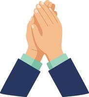 Hands Clapping Gesture in Business Attire for Applause and Appreciation Concept Illustration vector