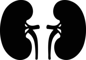 Kidney silhouette illustration showing human organ anatomy and urinary system health concept design vector