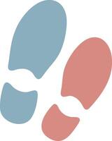 Footprint Icons with Blue and Red Steps Design for Walking and Directional Symbolism vector