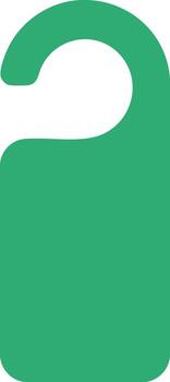 Door hanger icon with open lock symbol in green color design for privacy and access control concepts vector