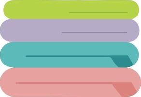 Colorful stacked books icon in flat style with green purple teal and coral shades for education and reading concepts illustration vector