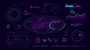 Infographics about geolocation and drones animated on the alpha channel. video