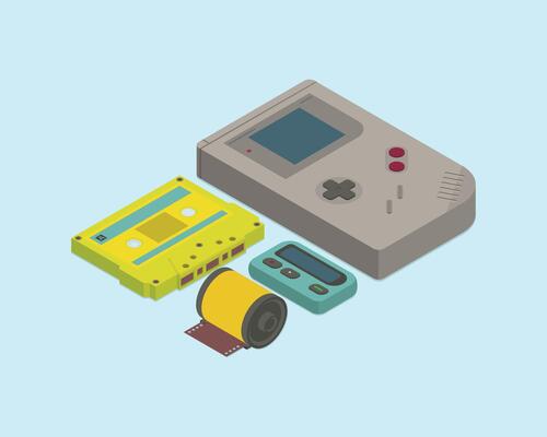 90's trend thing on isometric style design