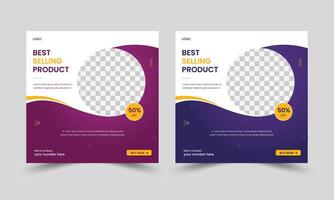 Product marketing social media post template design, social media web ads template design vector