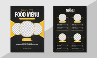 Food menu design, Restaurant fast food menu design template vector