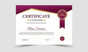 Certificate design, creative modern luxury certificate of achievement design template vector