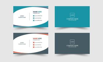 Modern simple elegant business card design template with multiple color variation vector