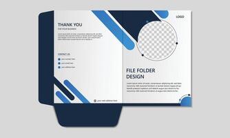 Business presentation file folder design template, Annual report, Cover for catalogue, blue colour template vector