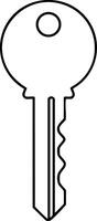 Key outline simple black line art icon for security and access concept illustration vector