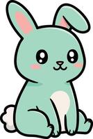Cute cartoon bunny sitting with soft pastel colors and adorable facial expression design vector