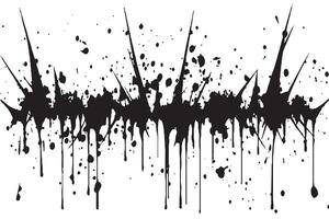 Vertical Dripping Ink Splatter with Spiked Bursts on White Background vector