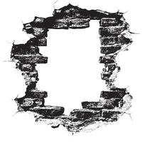 Grungy rough weathered distressed wall overlay black and white texture vector
