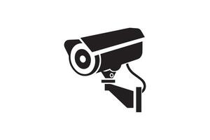 A black and white image of a security camera icon vector