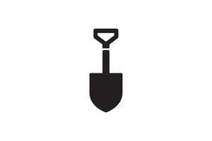 A black and white image of a shovel on a white background vector