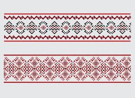 Tribal Geometric Border Design with Motifs Texture vector